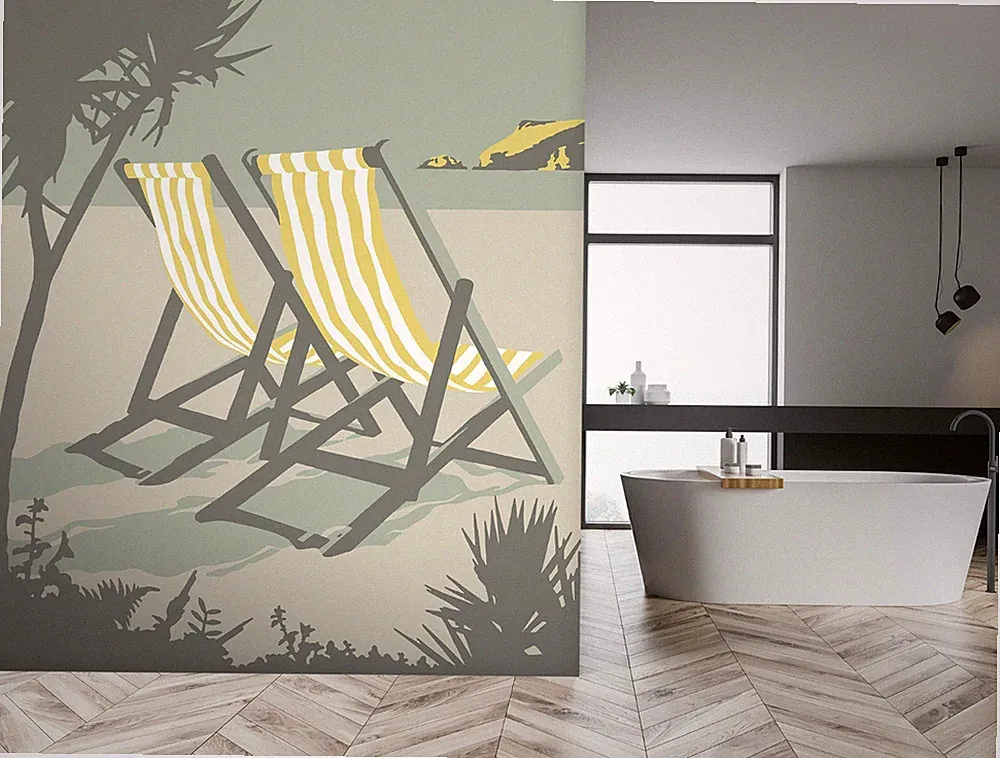 3D Beach Lounger A11 Wallpaper Wall Mural Removable Self-adhesive Steve Read Zoe