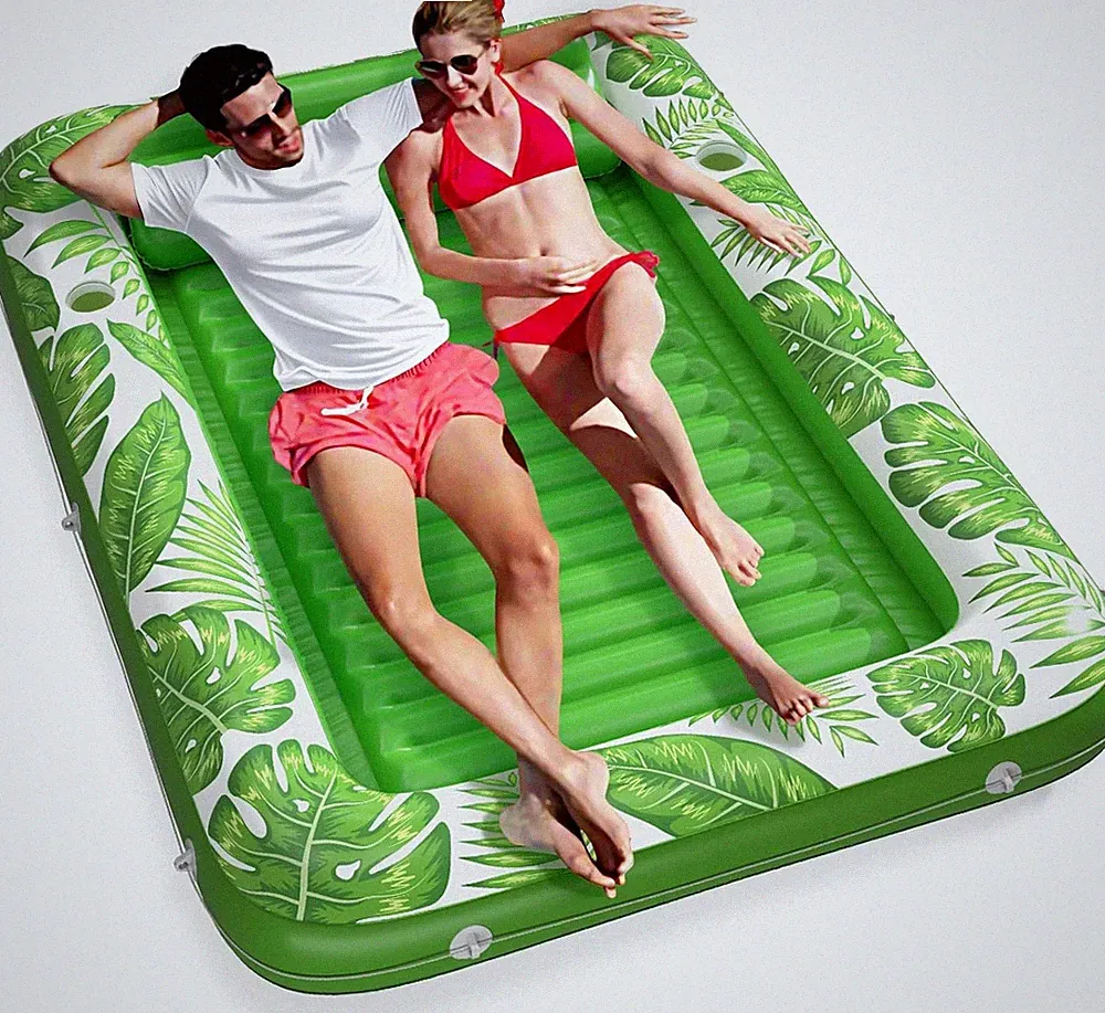 4-in-1 Inflatable Tanning Pool Lounger Float for Adults & Kids