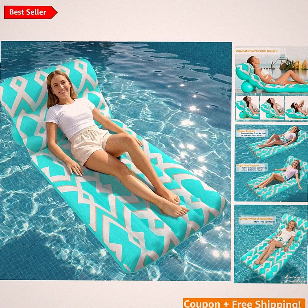 Adjustable Backrest Pool Float Raft - Soft Fabric Lounge for Beach and Pool