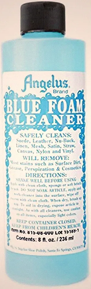 Angelus Blue Foam Cleaner for Leather Suede Nubuck Vinyl Straw Canvas 8 oz