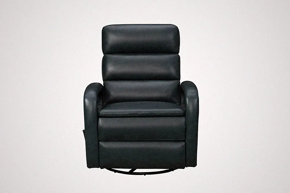 Barcalounger Nick Recliner Swivel Glider in Ryegate Sapphire Blue