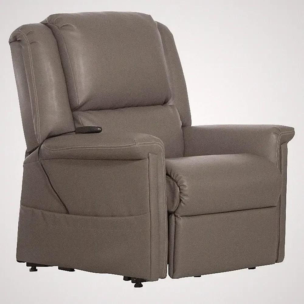 Bowery Hill Power Lift Lay-Flat Recliner with Gray Disinfectable PU Fabric