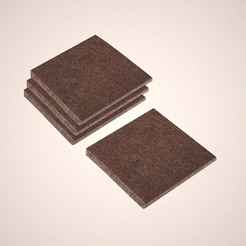 Felt Furniture Pads 2"x2" Self Adhesive Square Floor Protectors Brown 24Pcs