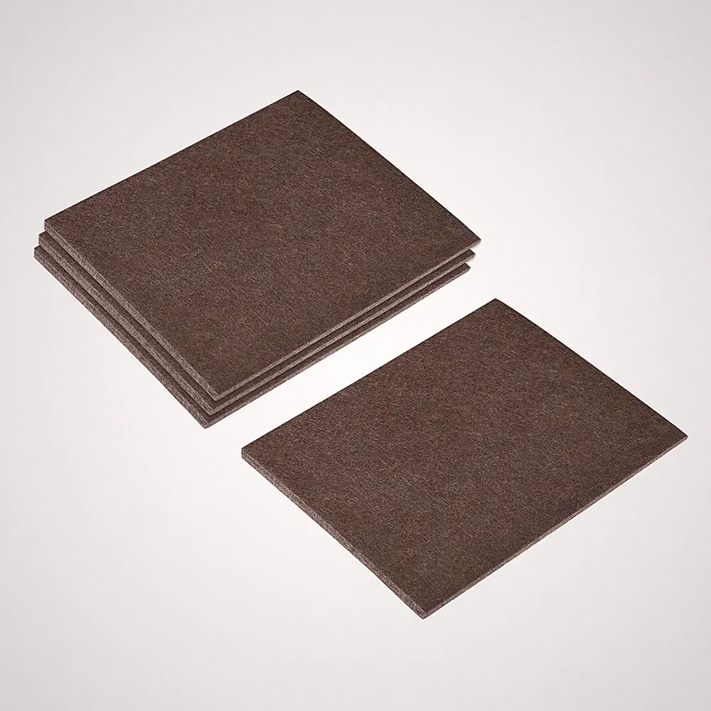 Felt Furniture Pads 5.1"x4.5" Self Adhesive Square Floor Protectors Brown 16Pcs