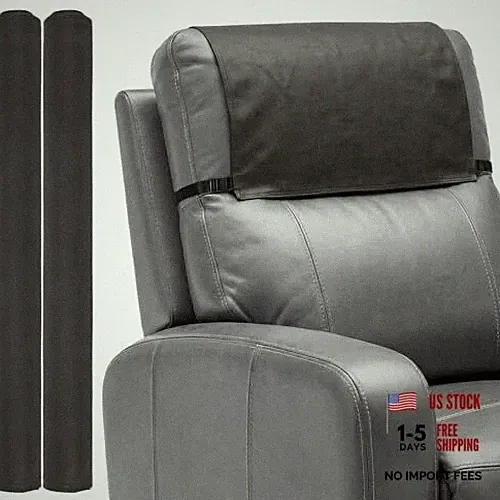 Gilprop 2 Pack Non Slip Recliner Headrest Cover 17 x 27 Inch Gray Grey