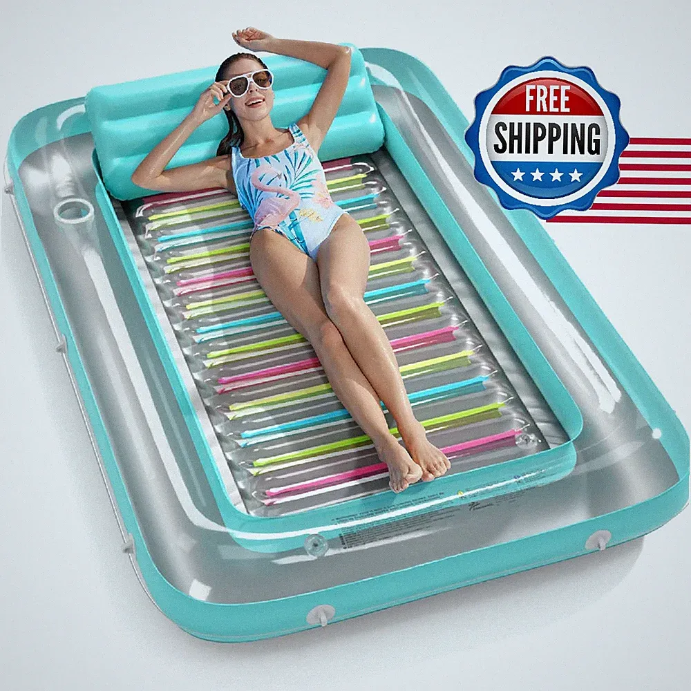 Jasonwell 4 in 1 Inflatable Tanning Pool Lounger Float - Sunbathing Lounge Float