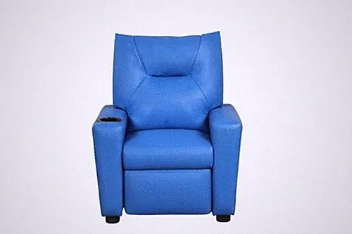 Lilola Home Perline 23in W Blue PVC Fabric Kids Recliner Chair with Cupholder