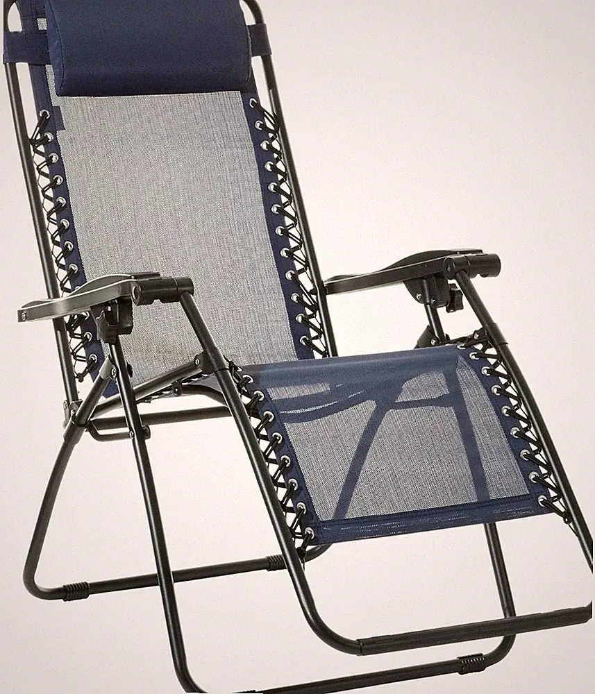 Outdoor Textilene Adjustable Zero Gravity Folding Reclining Lounge Chair with Pi
