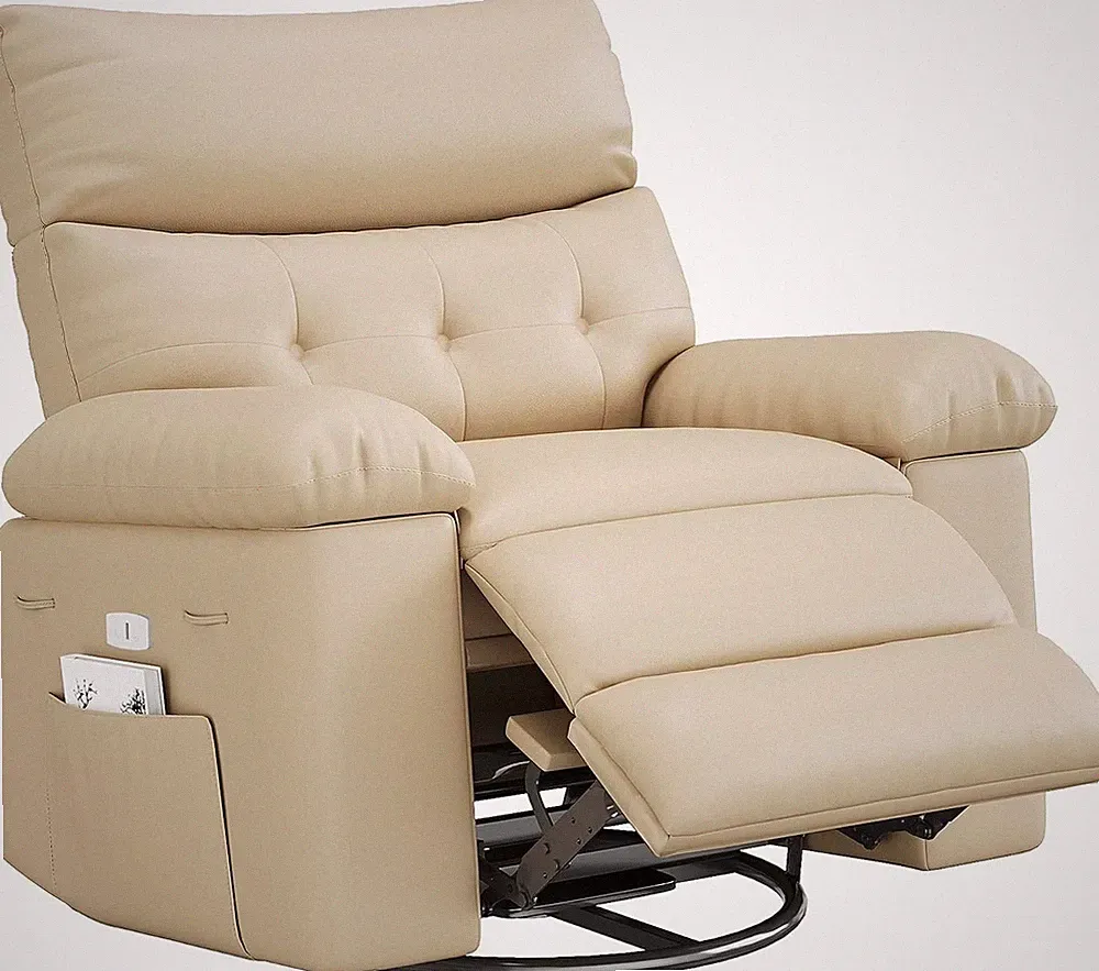 Oversized Manual Recliner Chair in Faux Leather, Extra Wide for Ultimate Comfort