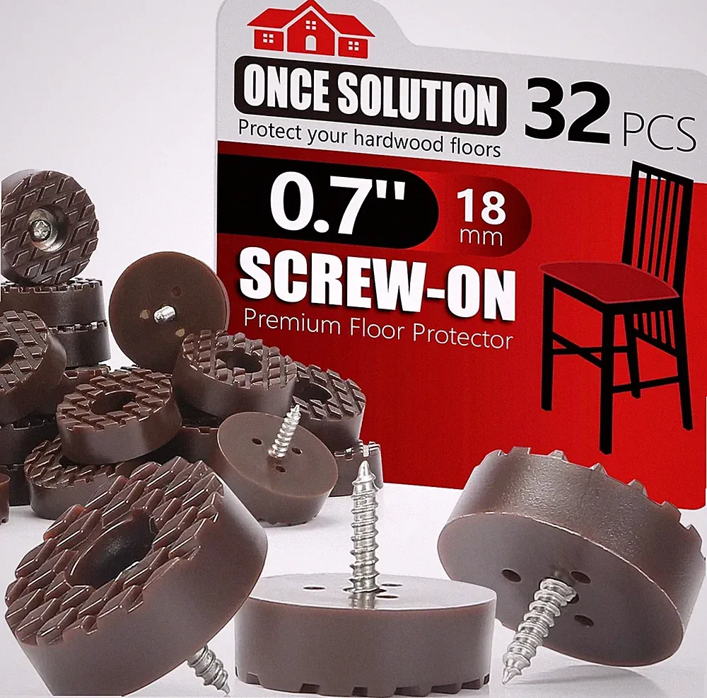 Screw-On Rubber Feet for Furniture 32PCS Floor Protector for Chair Leg Feet