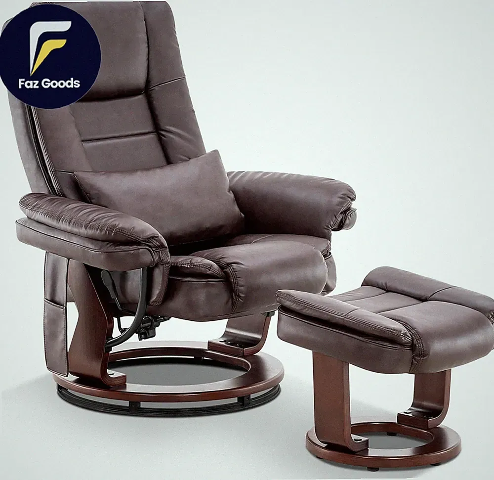 Swivel Recliner with Ottoman Chair TV Chair Sets with Vibration Massage for Sm