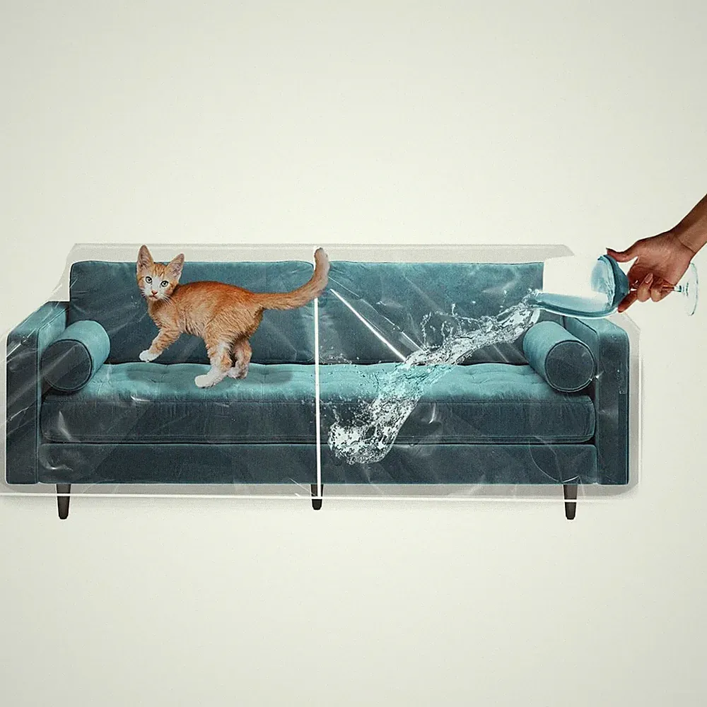 Thick Crystal Clear Heavy-Duty Water Resistant Sofa/Couch Cover - Perfect for...
