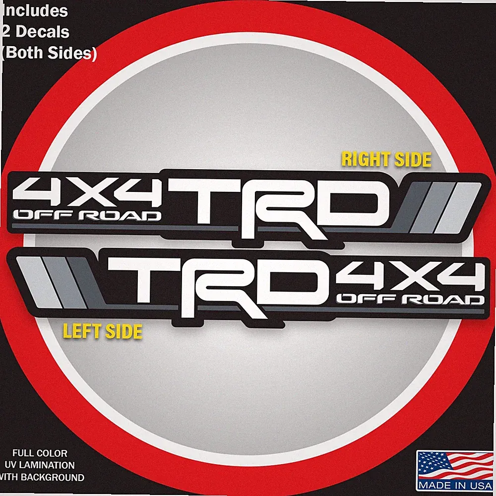 Tri-Color TRD 4X4 Off-Road Bedside Decal Vintage Color for Toyota Tacoma Lovers