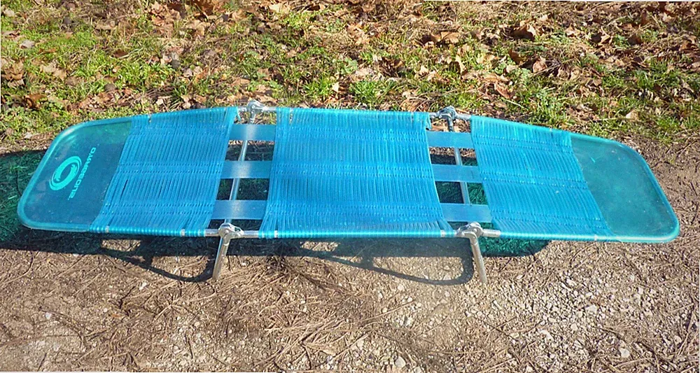 Vtg O'rageous Jelly Vinyl Tube Folding Chaise Lounge Lawn Beach Chair Blue #1